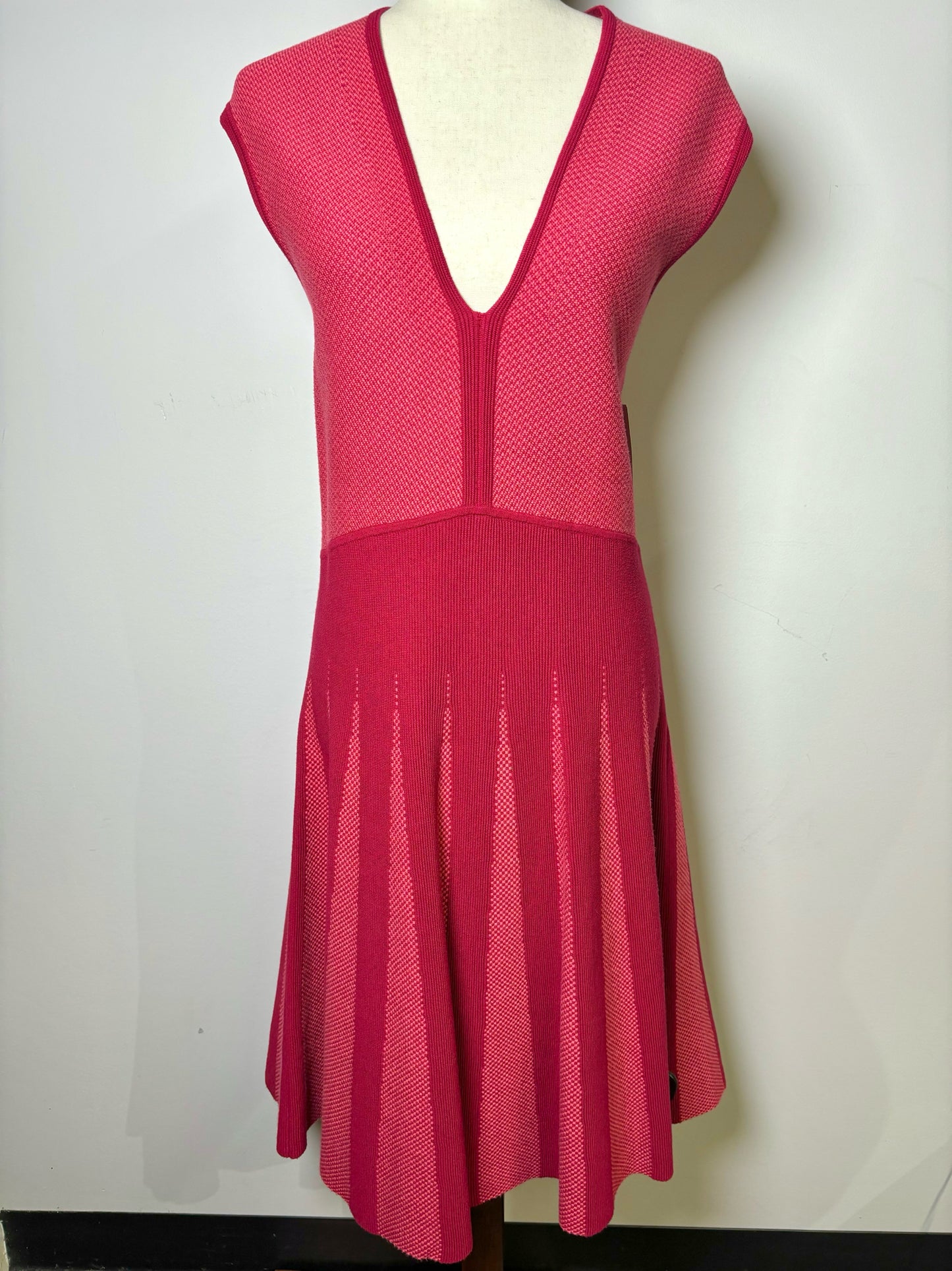 Women Size 50 Emporio Armani Magenta Tweed Knit Dress