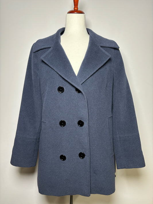 Women Size 12 Akris Punto Blue Wool Blend Coat