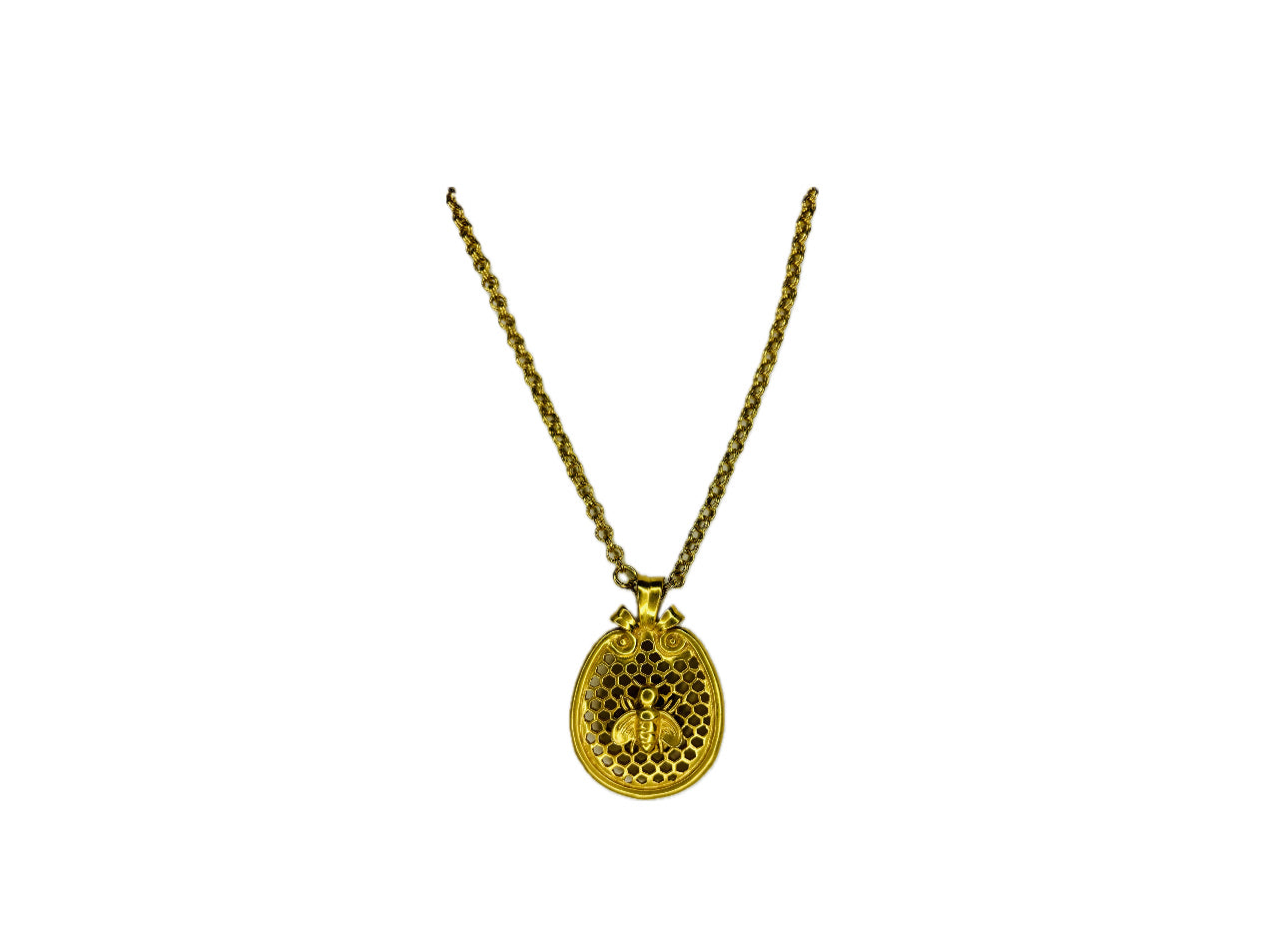 Julie Vos Gold Honeycomb Bee Necklace