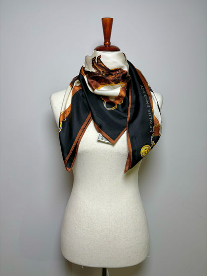 Adrienne Vittadini Multi-Color Dog Silk Scarf