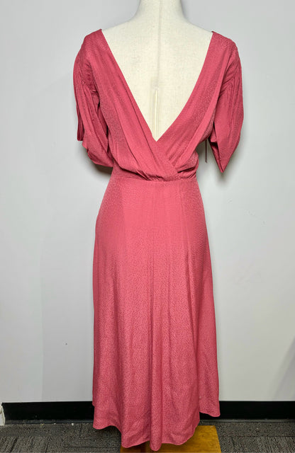 Women Size L Ted Baker Salmon Solid Midi Dress