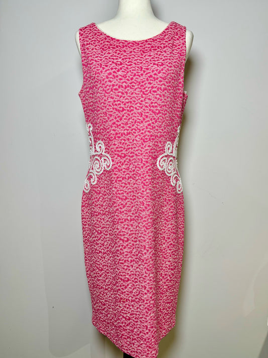 Women Size 12 St. John Pink Tweed Wool Dress