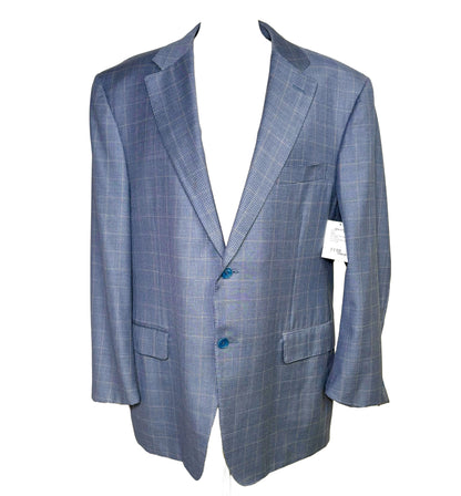 Canali Blue Wool Plaid Men's 48R Suit