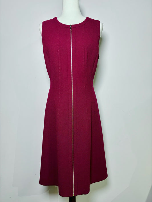 Women Size 10 Lafayette 148 Burgundy Solid Wool Dress