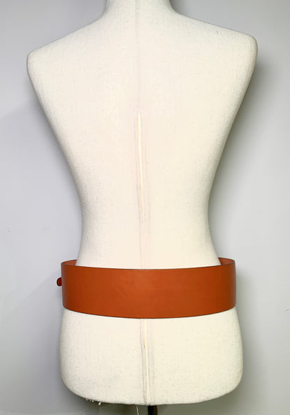 Cognac Gucci Cowhide Leather S Wide Bucklet Horsebit