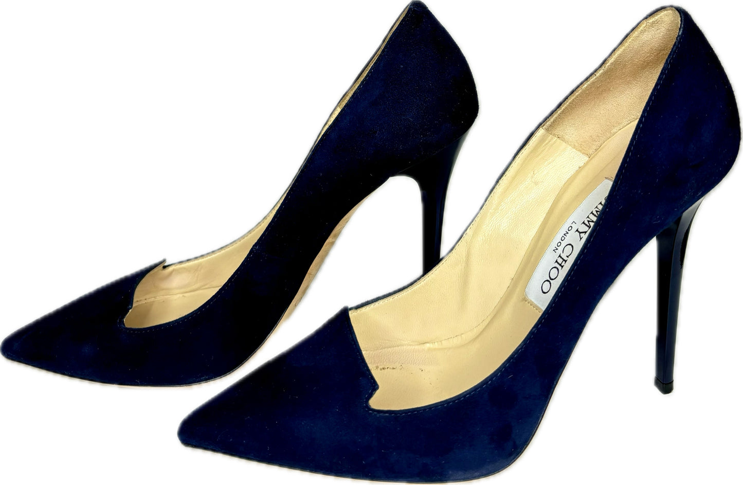 Jimmy Choo Navy Blue Suede Heels