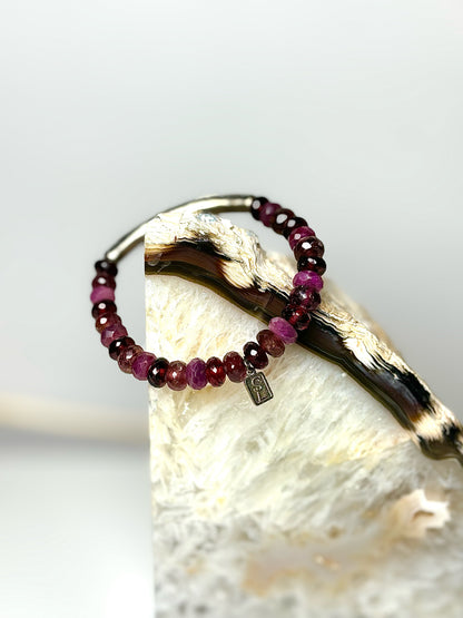 Red Sheryl Lowe Hessonite Garnet Diamond Bar Bracelet