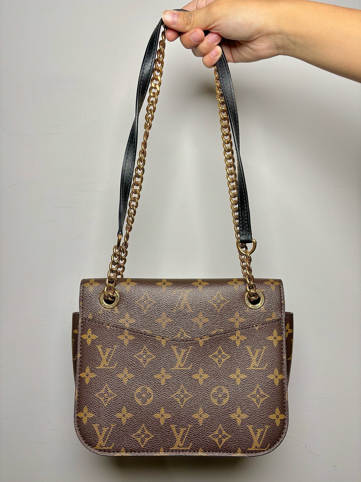 Louis Vuitton Monogram Coated Canvas Used Brown Medium Passy