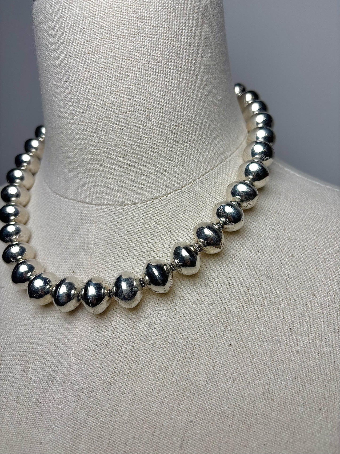 Sterling Silver Beads Vintage Necklace