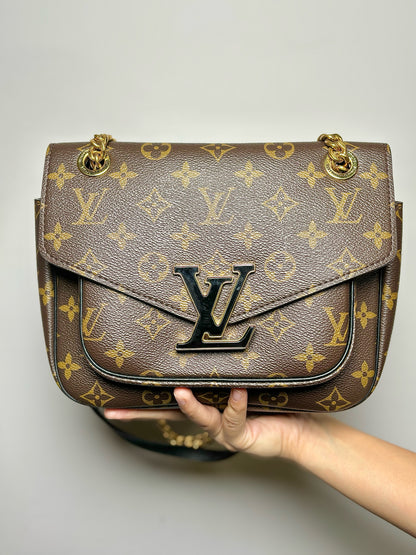 Louis Vuitton Monogram Coated Canvas Used Brown Medium Passy