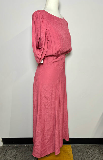 Women Size L Ted Baker Salmon Solid Midi Dress