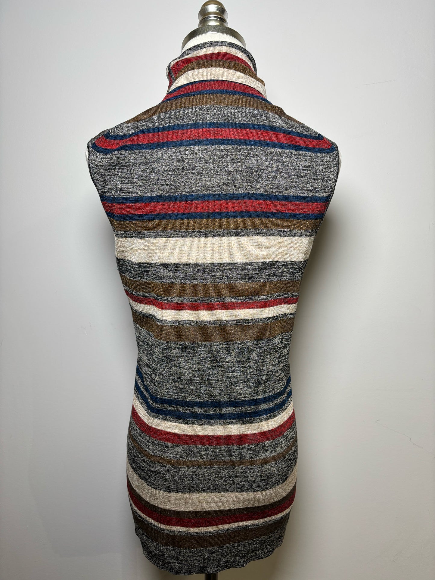 Women Size S Veronica Beard Multi-Color Stripe Sleeveless Sweater