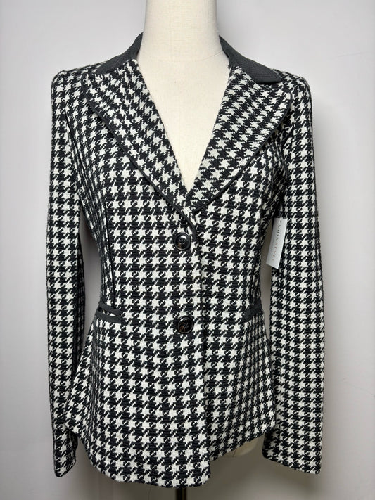 Women Size 8 Giorgio Armani Black Houndstooth Wool Jacket