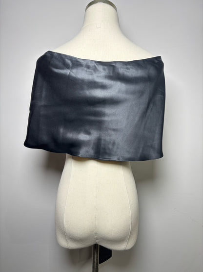 Nicole Miller Silver Silk Black Shawl