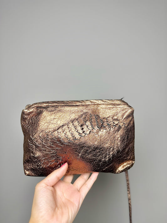 Wendy Ellertson Solid Leather Bronze Cowhide Purse