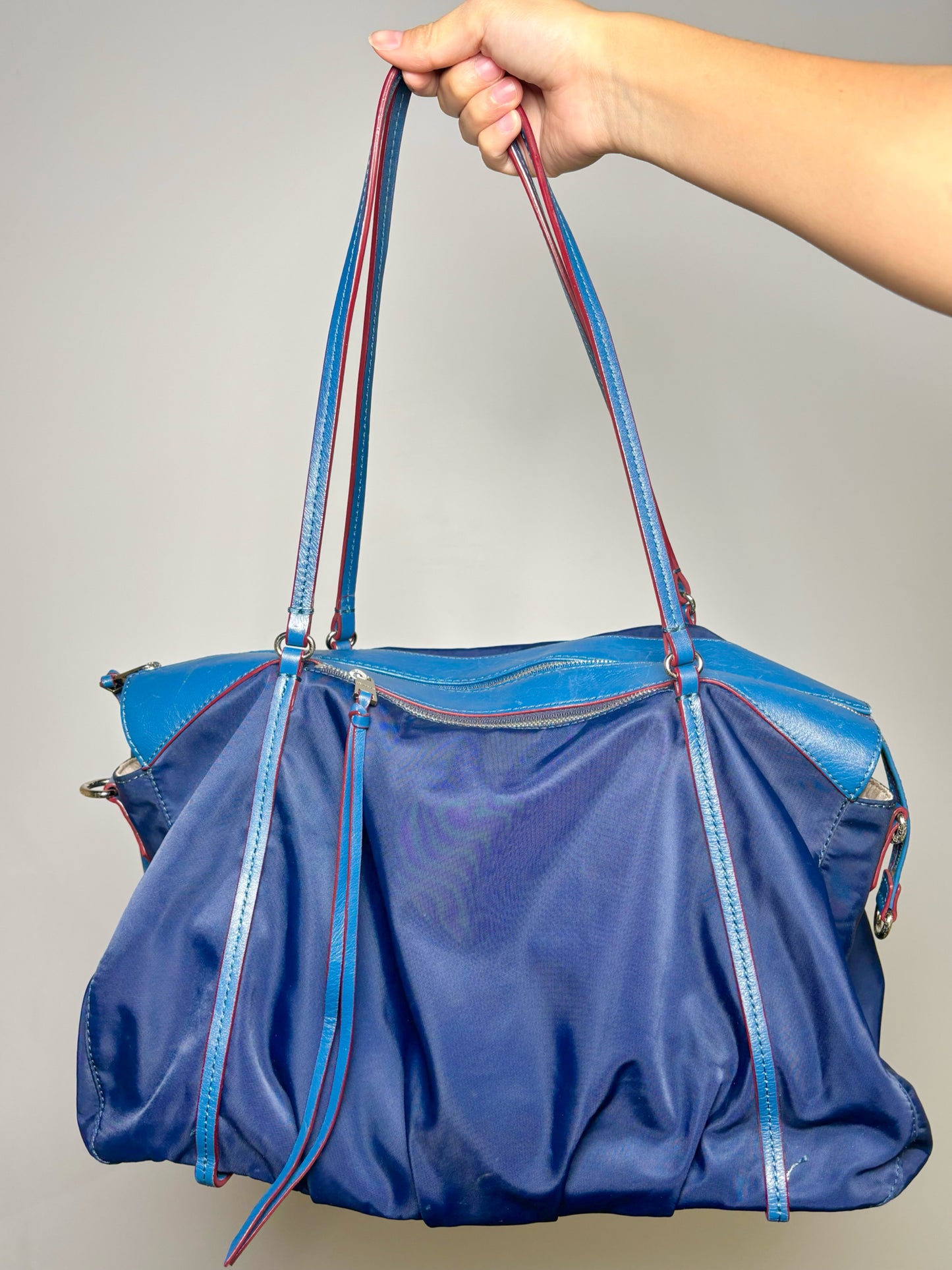 Blue MZ Wallace Solid Nylon Shoulder Purse