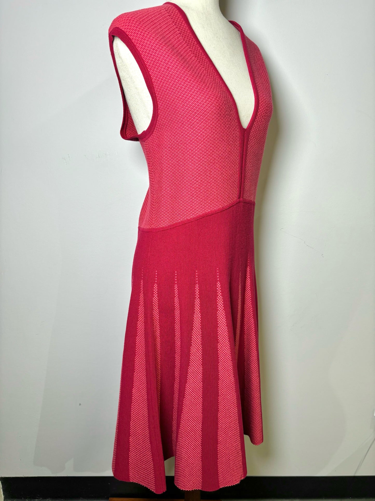 Women Size 50 Emporio Armani Magenta Tweed Knit Dress