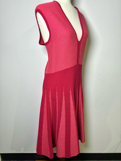 Women Size 50 Emporio Armani Magenta Tweed Knit Dress