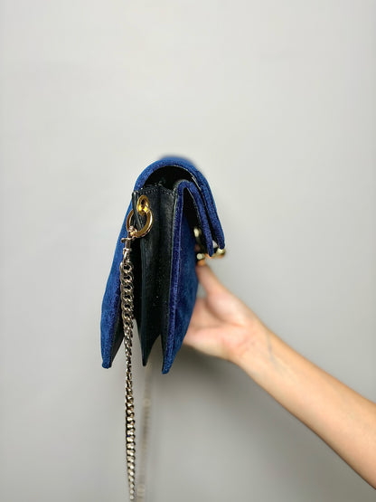 J. Wanderson Solid Velvet Blue Velvet Purse