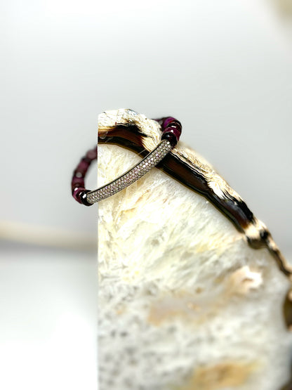 Red Sheryl Lowe Hessonite Garnet Diamond Bar Bracelet