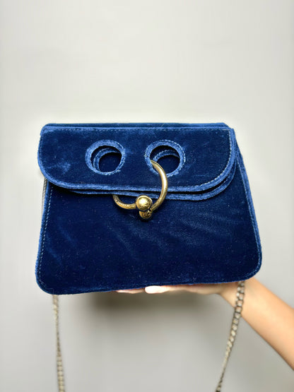 J. Wanderson Solid Velvet Blue Velvet Purse