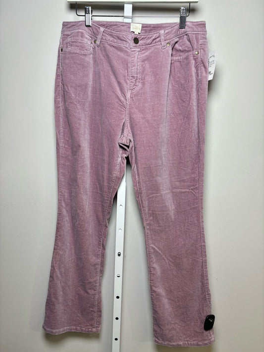 Women Size L Mother Lavender Solid Velvet Pants