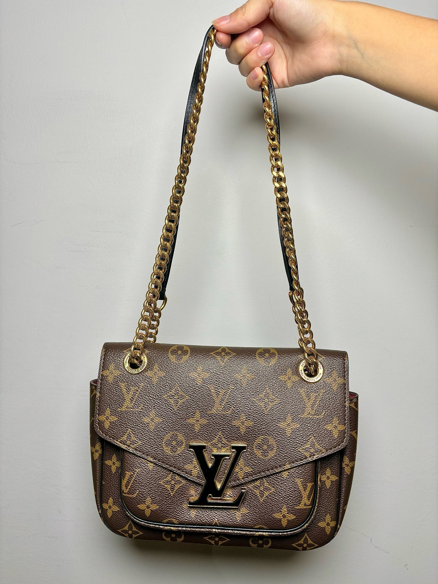 Louis Vuitton Monogram Coated Canvas Used Brown Medium Passy