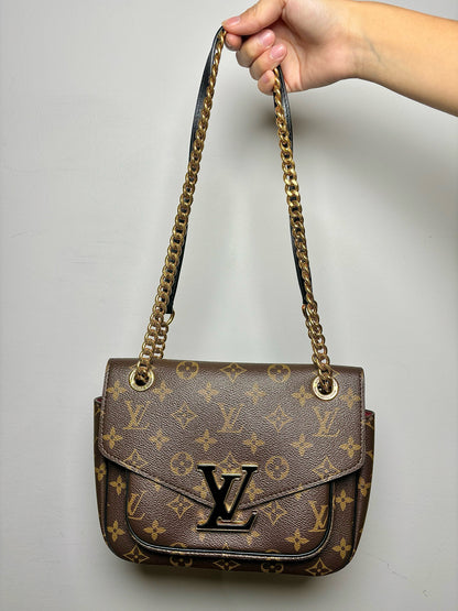 Louis Vuitton Monogram Coated Canvas Used Brown Medium Passy