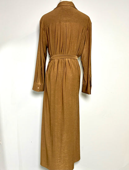 Women Size L L'Agence Brown Belted Shirt Dress