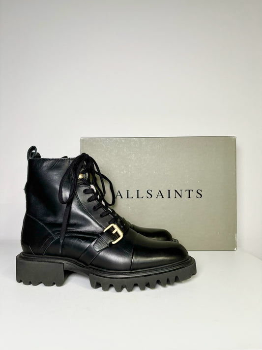 W Shoe Size 41 All Saints Black Leather Boots