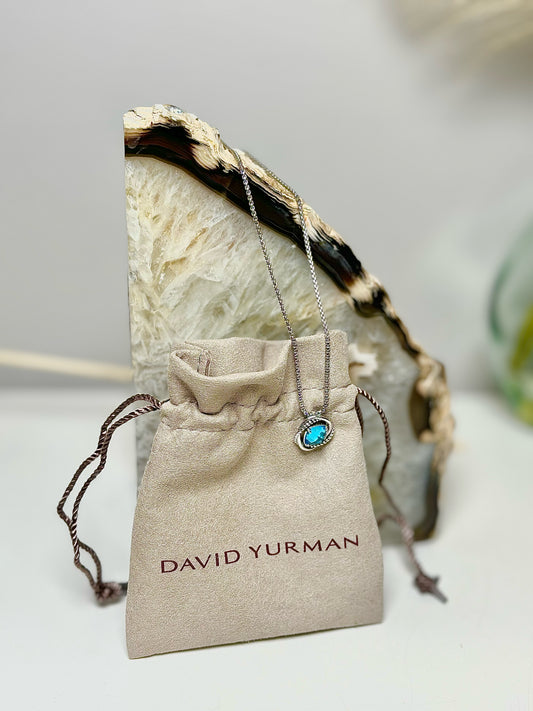 Blue David Yurman Blue Topaz Sterling Silver 17" Necklace