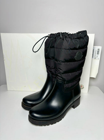 W Shoe Size 39 Moncler Black Rubber Boots