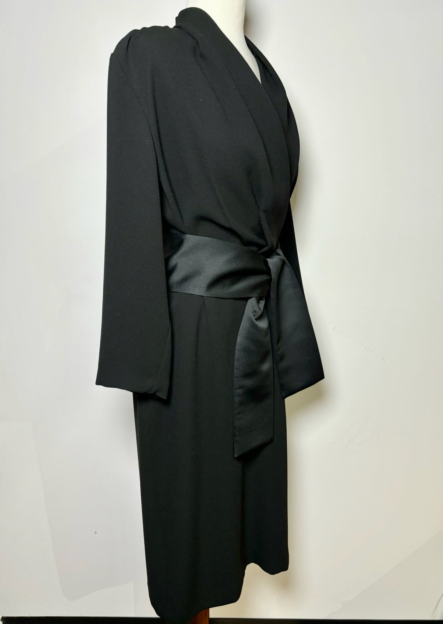 Women Size L No Label Black Solid Triacetate Dress