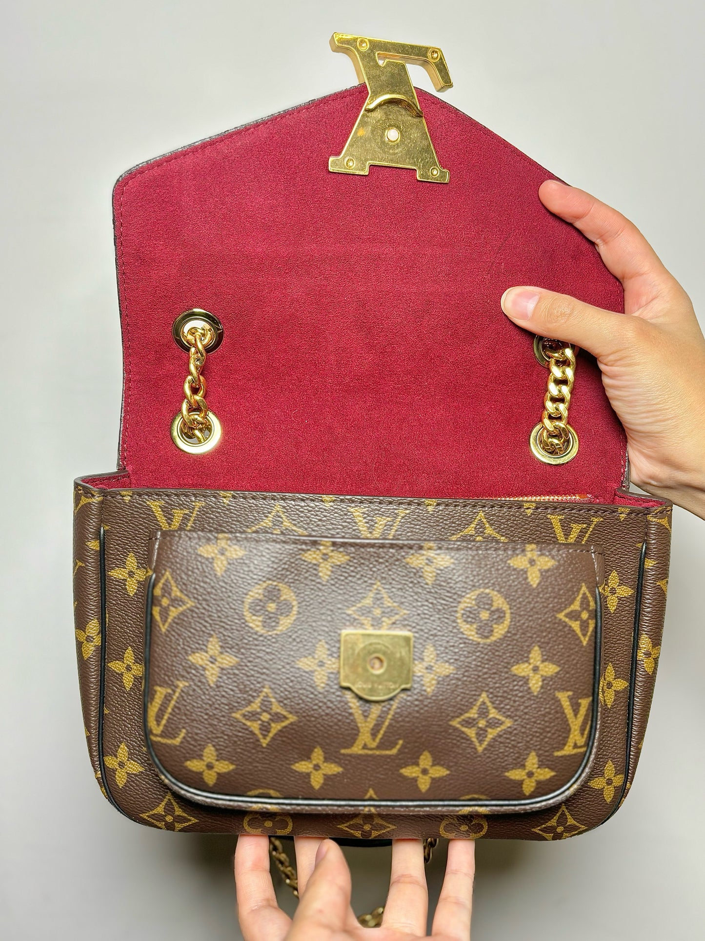 Louis Vuitton Monogram Coated Canvas Used Brown Medium Passy