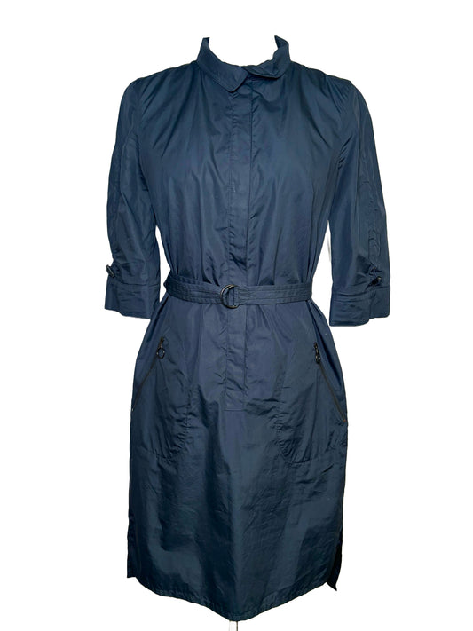 Women Size 6 Akris Punto Navy Solid Baumwolle-Cotton Shirt Dress