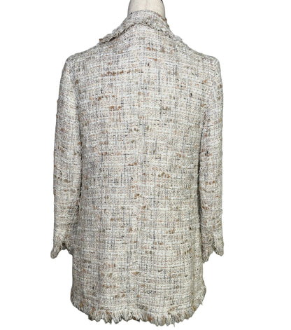 Women Size S Edward Achour Paris Cream Tweed Blazer