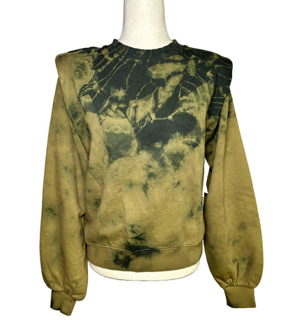 Women Size 38 Les Coyotes de Paris Green Tie-dyed Sweatshirt