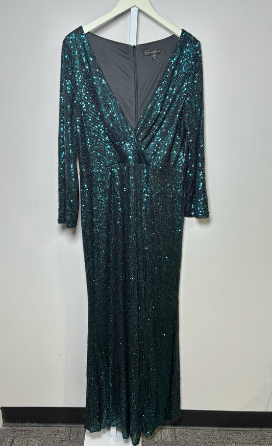 Women Size XXL Ever Pretty Green Sequins Gown