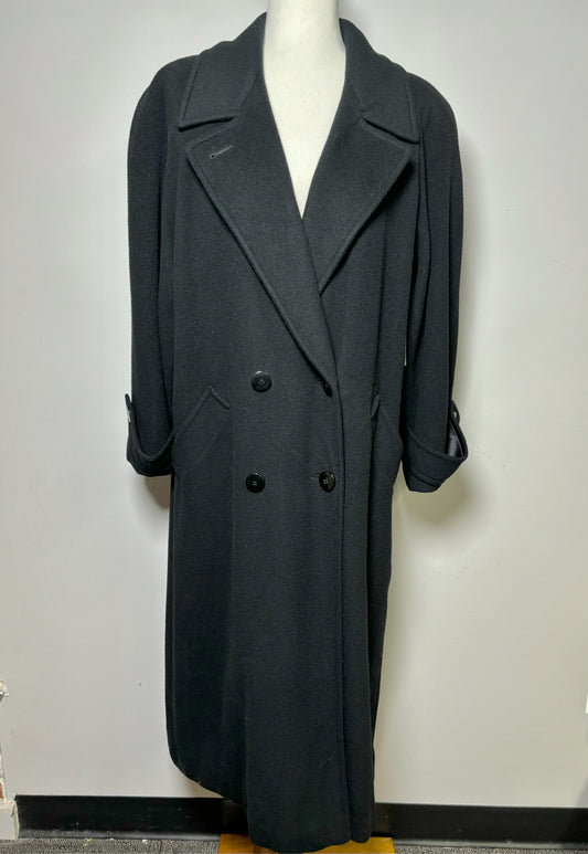 Women Size 8 Saks Fifth Avenue Black Cashmere Coat