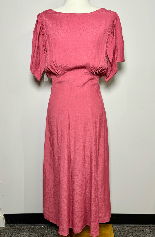 Women Size L Ted Baker Salmon Solid Midi Dress