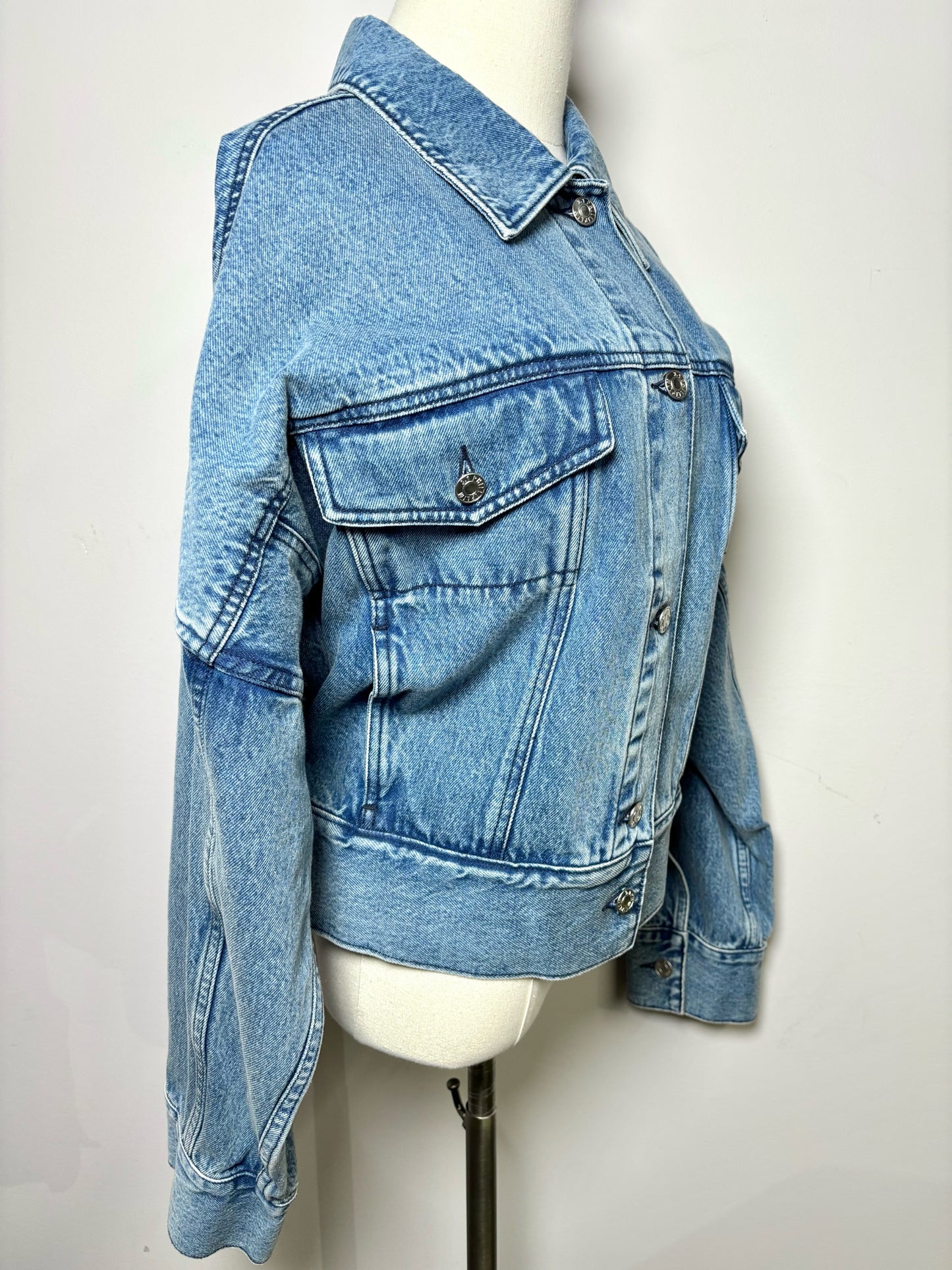 Women Size M 3.1 Phillip Lim Blue Denim Belted Jacket