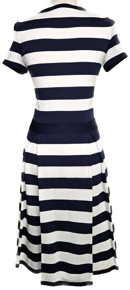 Carolina Herrera Blue Nautical Knit Dress