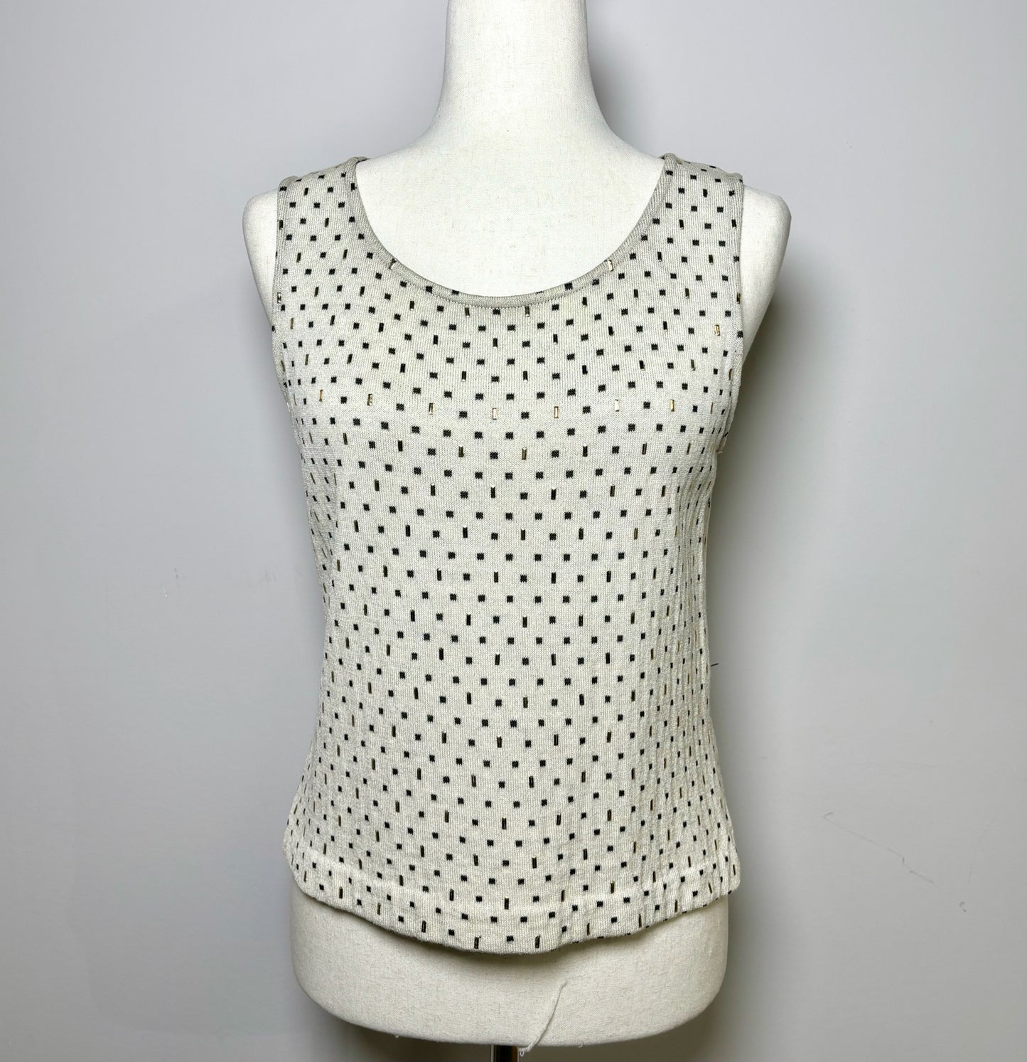 Women Size S St. John Cream Geometric Tank Top