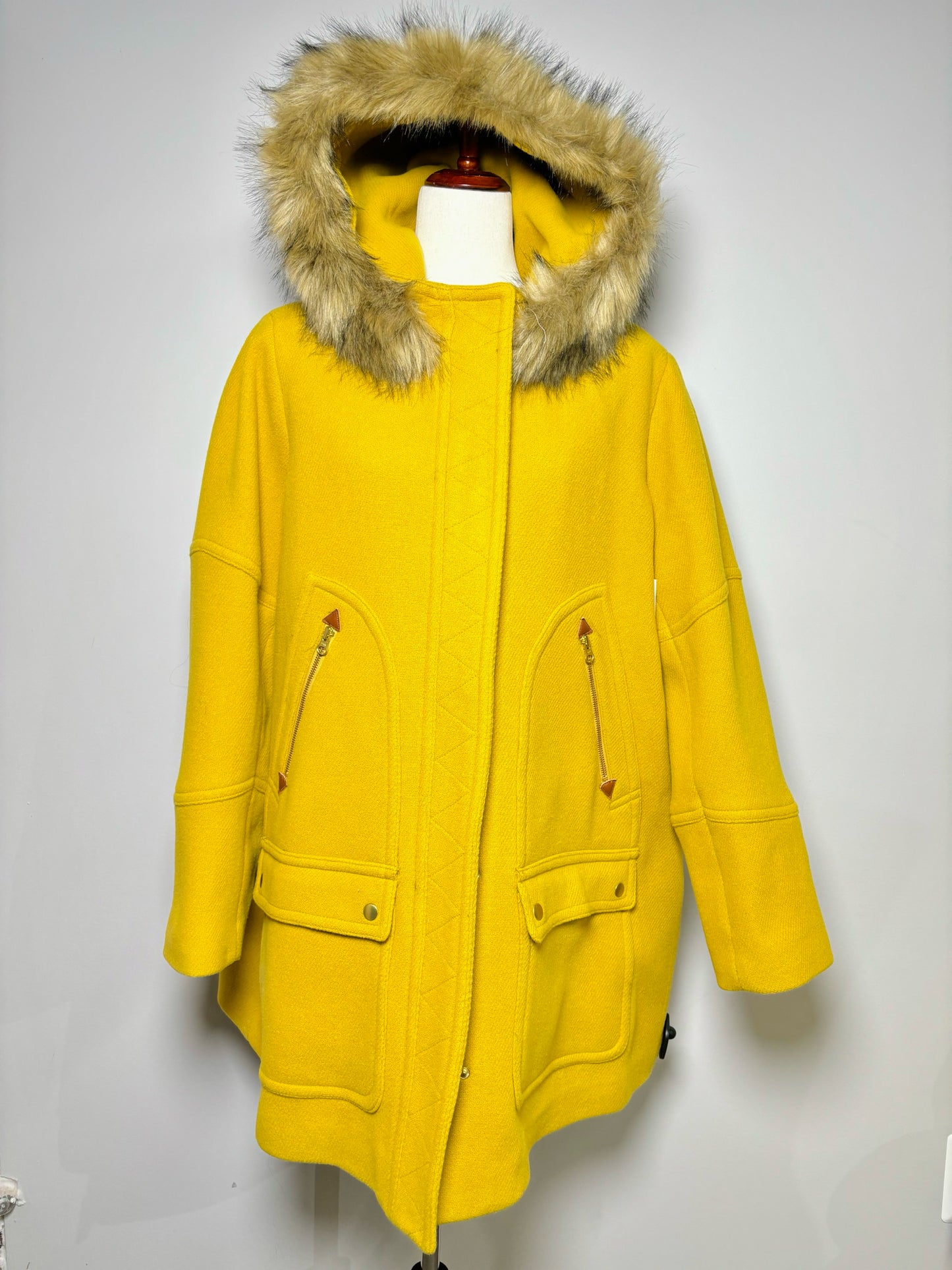 Women Size 20 J. Crew Mustard Coat