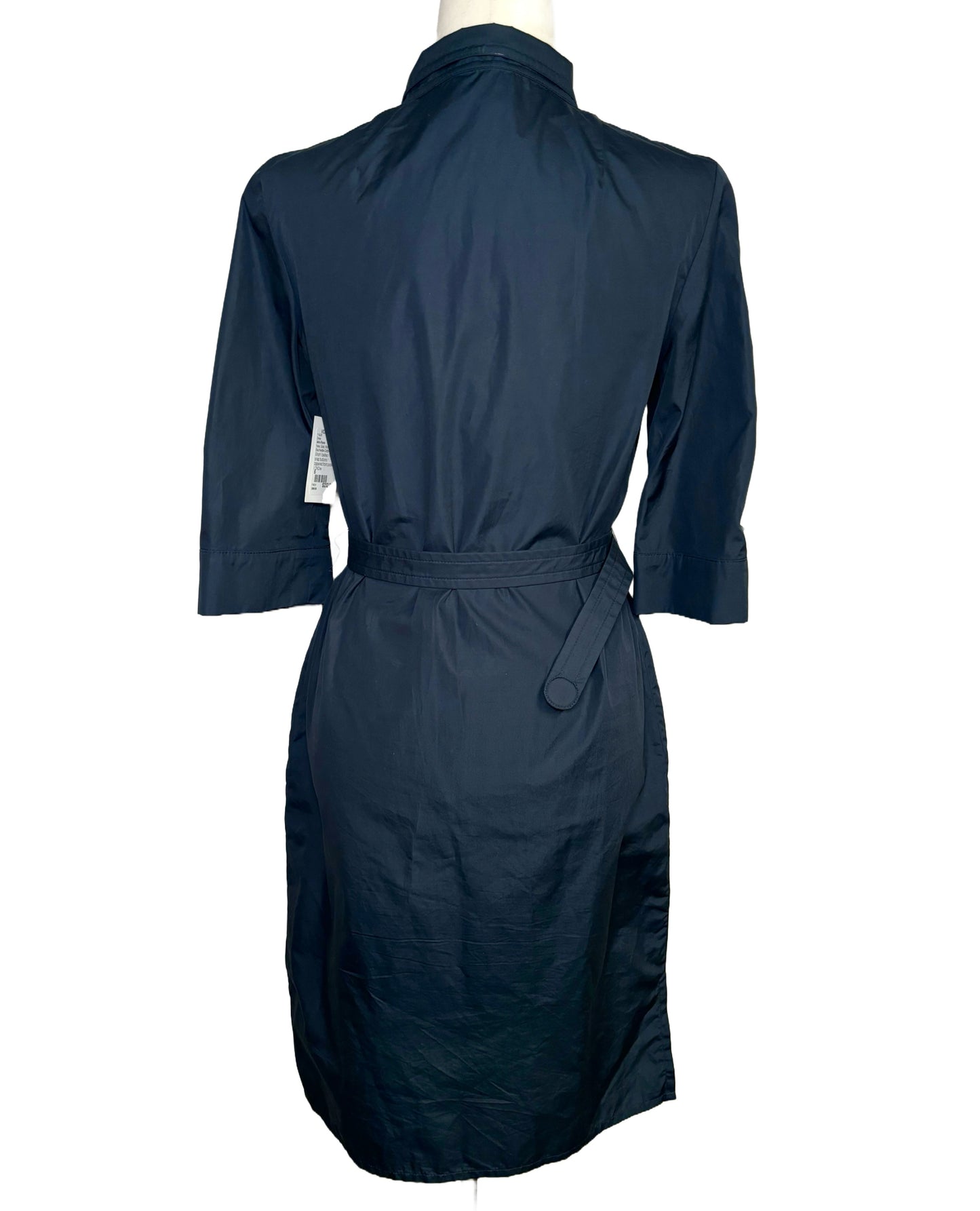 Women Size 6 Akris Punto Navy Solid Baumwolle-Cotton Shirt Dress