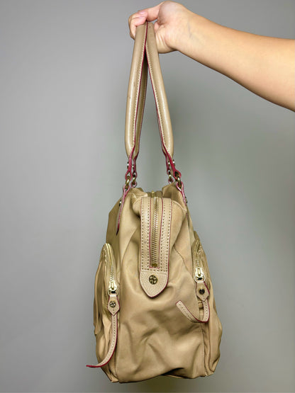 Khaki MZ Wallace Solid Nylon Shoulder Bag