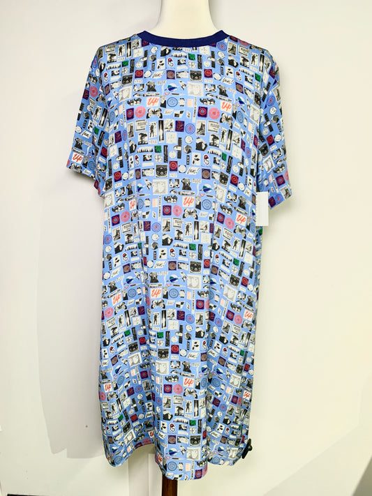 Women Size 46 Paul Smith Blue Graphic Silk Dress