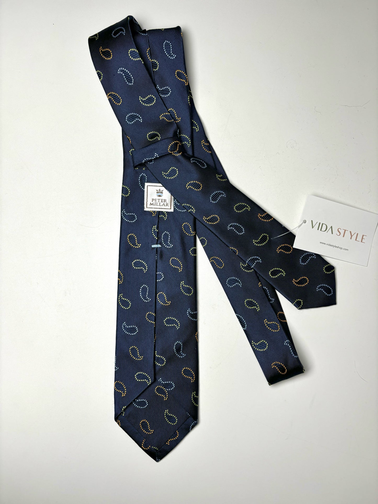 Peter Millar Blue Silk Paisley Men's Tie