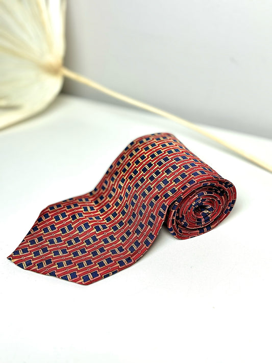 Gucci Red Silk Horsebit Men's Vintage Tie