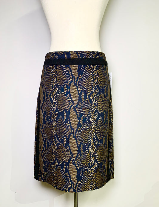 Women Size 12 Diane Von Furstenberg Black Snake Skin Pencil Skirt